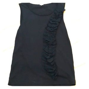 J.Crew black tee with ruffle